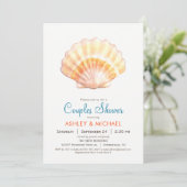 Plage Seashell Couples Douche Invitation (Debout devant)