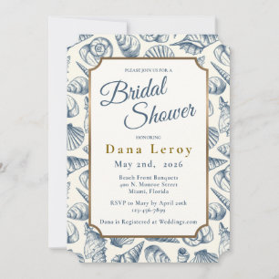 Plage Seashell nuptiale douche invitation