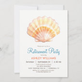 Plage Seashell Retraite Party Invitation (Devant)