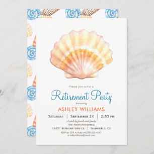 Plage Seashell Retraite Party Invitation