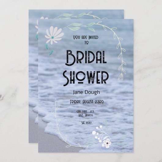 Plage Seashore Invitation de la douche nuptiale (Devant / Derrière)