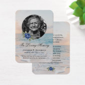 Plage Seashore Marine Blue Floral Cartes commémora (Bureau)