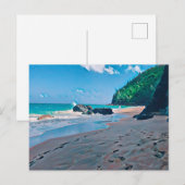 Plage secrète, carte postale de Kauai (Devant / Derrière)
