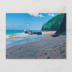 Plage secrète, carte postale de Kauai