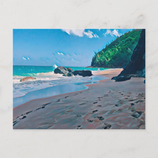Plage secrète, carte postale de Kauai