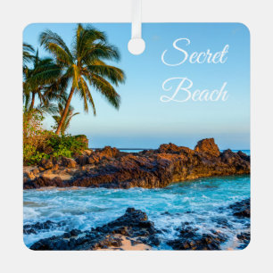 Plage secrète, Maui, Ornement métallique carré