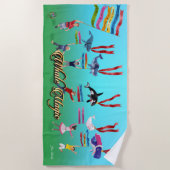 Plage Serviette Baleine Magique Parade de baleine! (Devant)