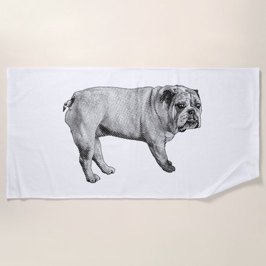 Plage Serviette Bulldog Spa de vacances (Devant)