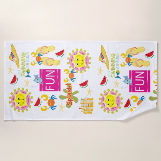 Plage Serviette Crabe Sun Fun (Devant)