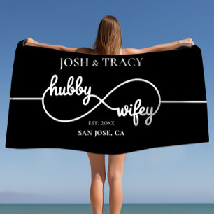 Plage Serviette de lune de miel pour couples Mari & Femm