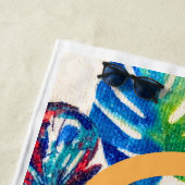 Plage Serviette de plage. Attrapez. Papillons (En situation)
