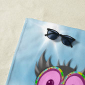 Plage Serviette de plage, grand hibou mignon, lunettes (En situation)