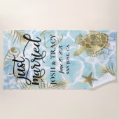 Plage Serviette de plage, juste mariée pour le mariage s (Devant)