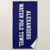 Plage Serviette d'équipe de natation de polo d'eau de (Devant)