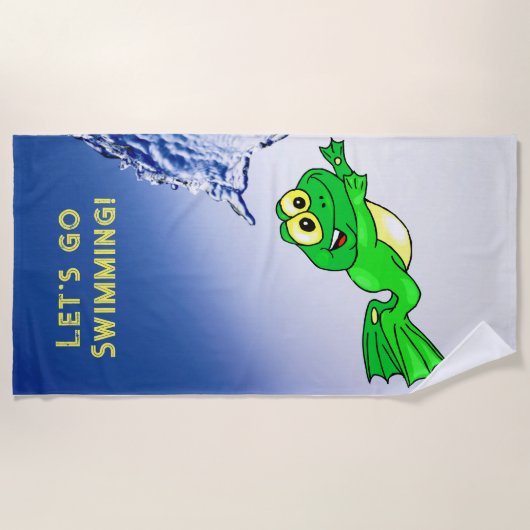 Plage Serviette Grenouille Eau de nage (Devant)