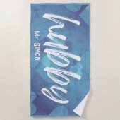 Plage Serviette personnalisée de mariage Heart Beach (Devant)