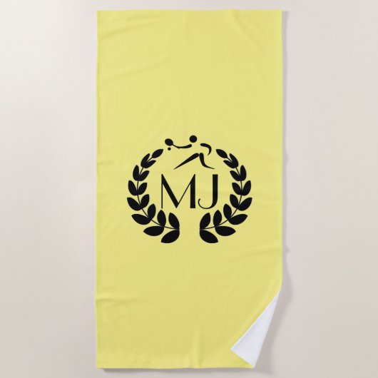 Plage Serviette personnalisée de tennis de monogramme (Devant)