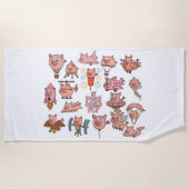 Plage Si les cochons pouvaient voler - Serviette de plag (Devant)