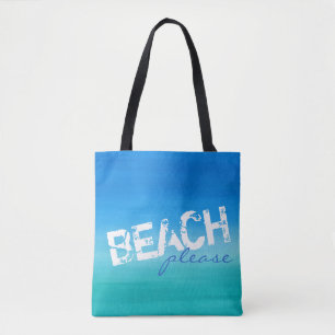 Plage S'il vous plaît Aquarelle Océan Bleu Sac fou