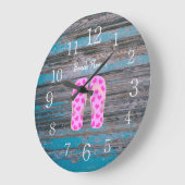 "Plage S'Il Vous Plaît !" Horloge murale avec chif (Angle)