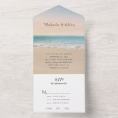 Plage simple tout en un seul Faire-part de mariage (À l'intérieur)