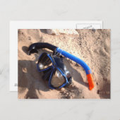 Plage snorkel et lunettes Carte postale (Devant / Derrière)