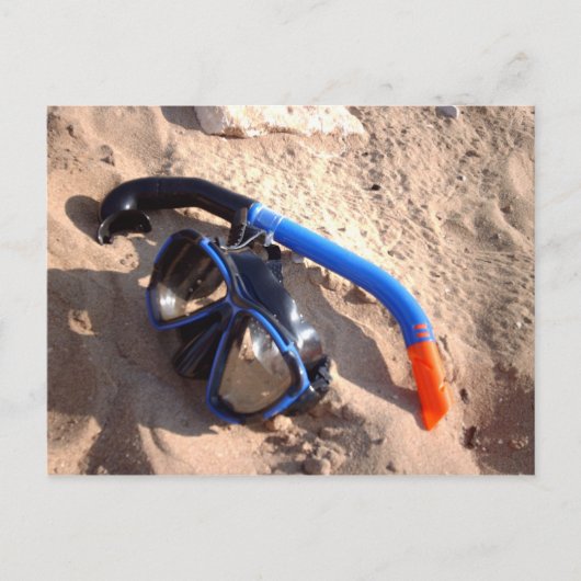 Plage snorkel et lunettes Carte postale (Devant)