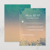 plage sous l'eau Mariage turquoise et bleu RSVP (Devant / Derrière)