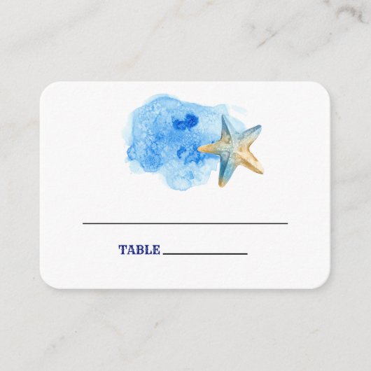 Plage Starfish | Cartes de la table du Mariage de (Devant)