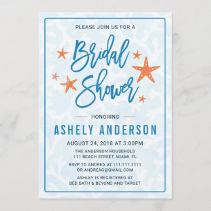 Plage Starfish Invitation de douche nuptiale