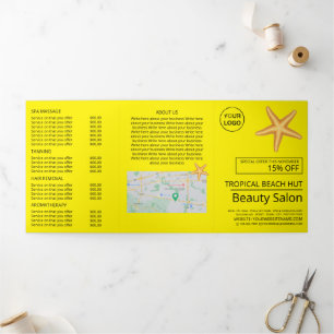 Plage Starfish, Salon de beauté Tri-Fold Flyer