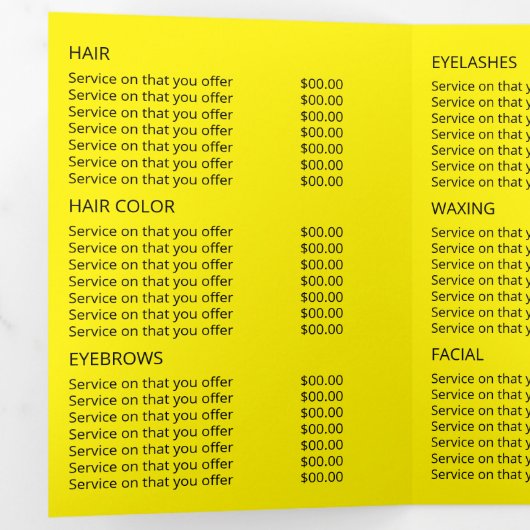 Plage Starfish, Salon de beauté Tri-Fold Flyer (Intérieur en premier)