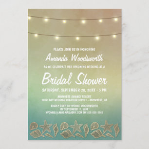 Plage Starfish Seashell Bridal Douche Invitations