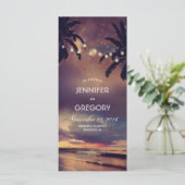 Plage String Lights Palms Programmes de mariage (Debout devant)