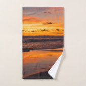 Plage Sunset Orange Jaune Tropical Dusk (Serviette à main)