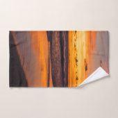 Plage Sunset Orange Jaune Tropical Dusk (Serviette à main)