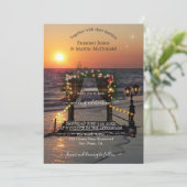 Plage Sunset Rose Arbor Faire-part de mariage (Debout devant)