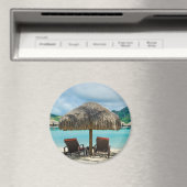 Plage sur aimant rond Bora Bora (In Situ (Lave-vaisselle))