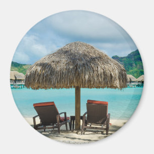 Plage sur aimant rond Bora Bora