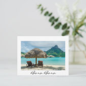 Plage sur la carte postale de blanc de Bora Bora (Debout devant)