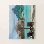 Plage sur le puzzle denteux de Bora Bora (Vertical)