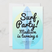 Plage Surf Party Ombre Blue Invitation (Devant)