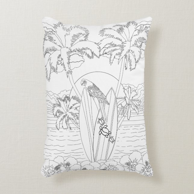 Plage Surfers Coussin de couleur adulte (Devant(Vertical))