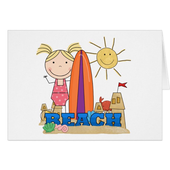 PLAGE - T-shirts et cadeaux blonds de fille (Devant horizontal)