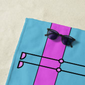 Plage Texte personnalisé Flamant rose rose serviette de  (En situation)