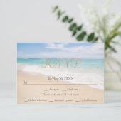Plage Thématique Mariage bord de mer Carte RSVP (Debout devant)