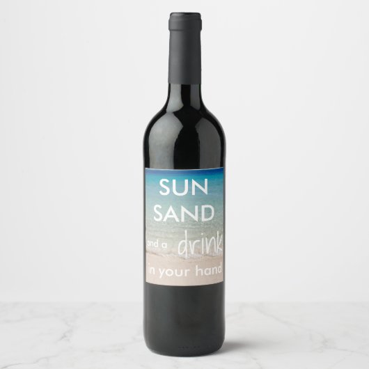 Plage Thématique Vin bouteille Étiquettes avec dev (Devant)