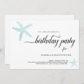 Plage Thème Anniversaire Invitation (Devant / Derrière)