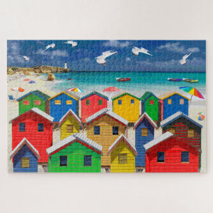 Plage Thème Beach Hut Jigsaw Puzzle