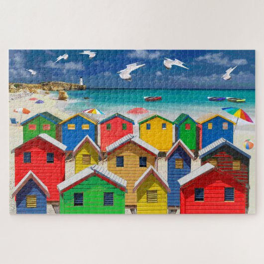 Plage Thème Beach Hut Jigsaw Puzzle (Horizontal)